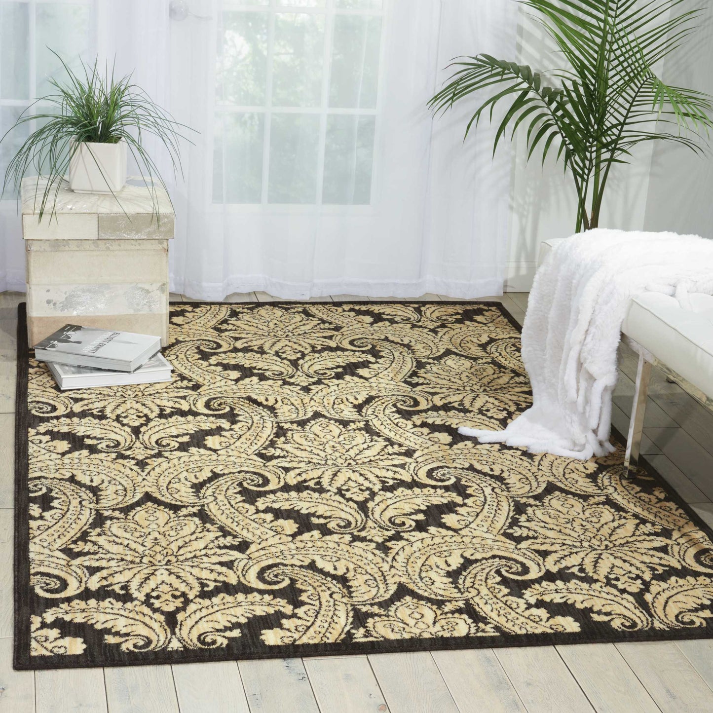 Nourison Home Aristo Black Beige Transitional