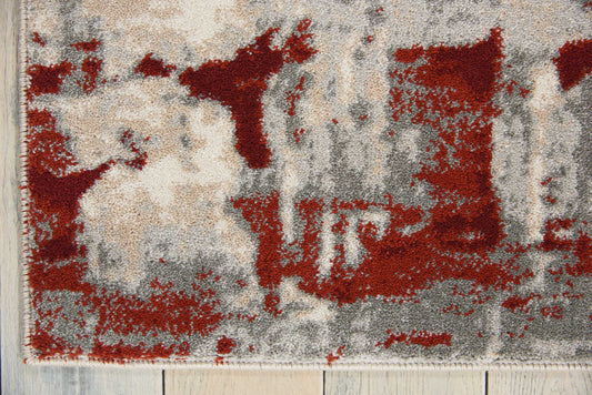 Nourison Home Maxell Ivory Red Contemporary