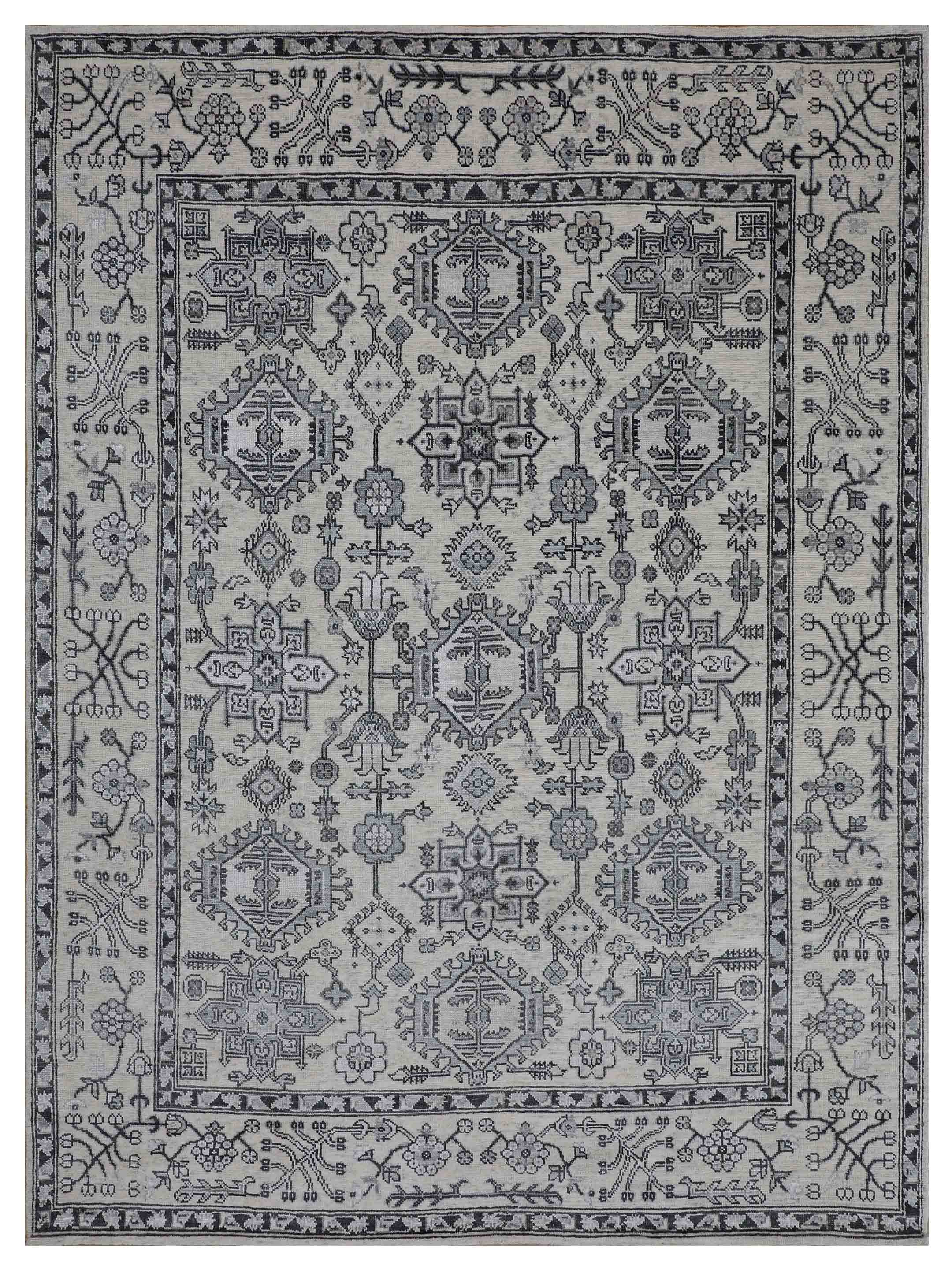 Artisan Nova Ivory Black Transitional Knotted Rug Atlanta Designer Rugs