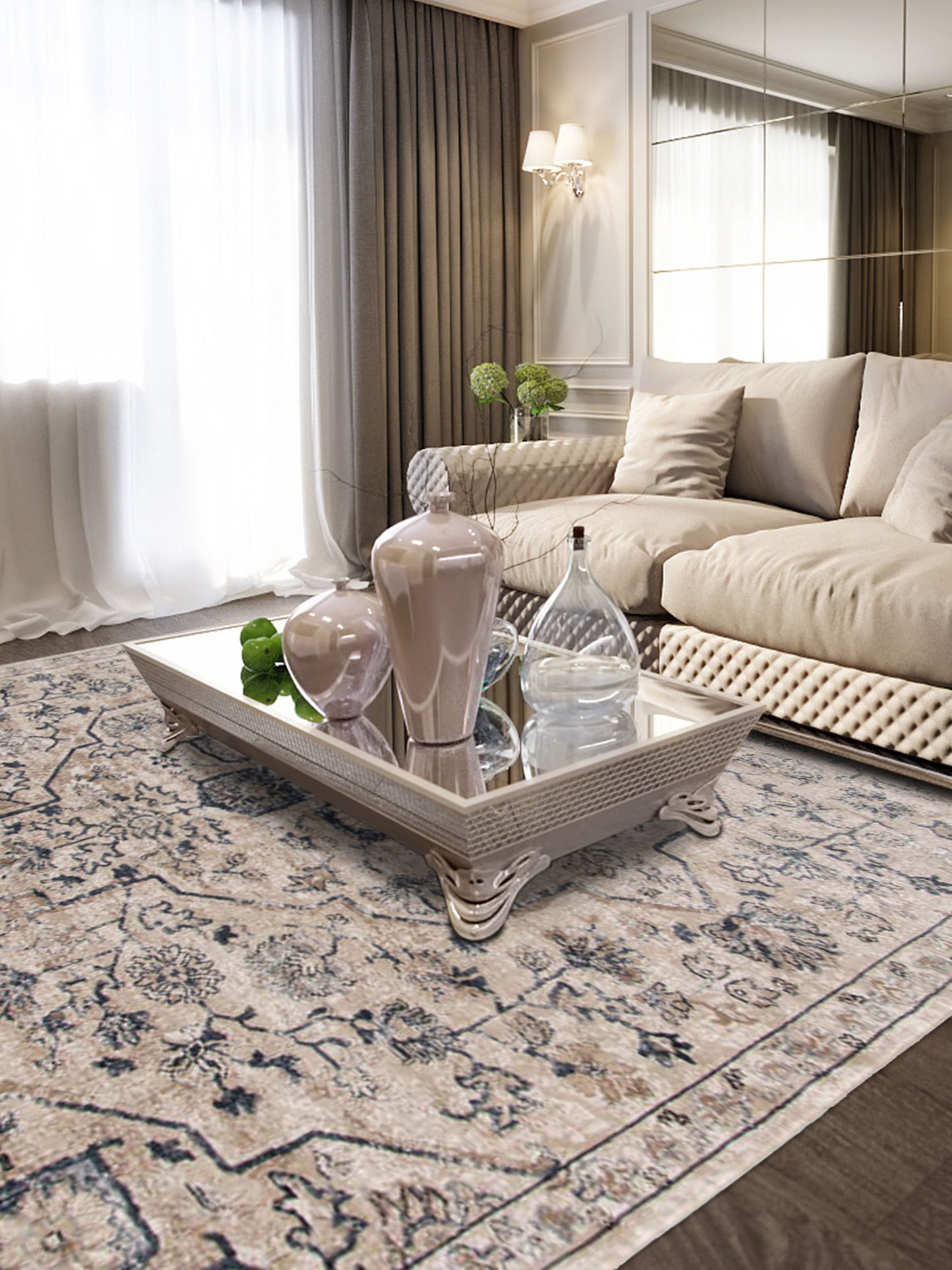 Limited Paget PO-301 IVORY BEIGE Traditional Machinemade Rugs