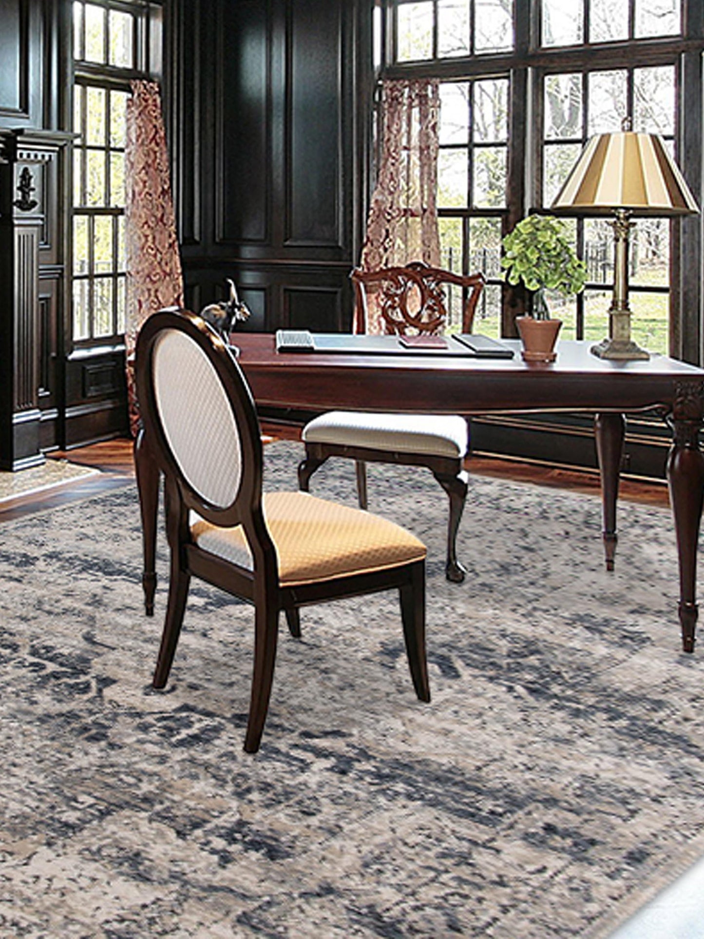 Limited Paget PO-305 IVORY GRAY Traditional Machinemade Rugs