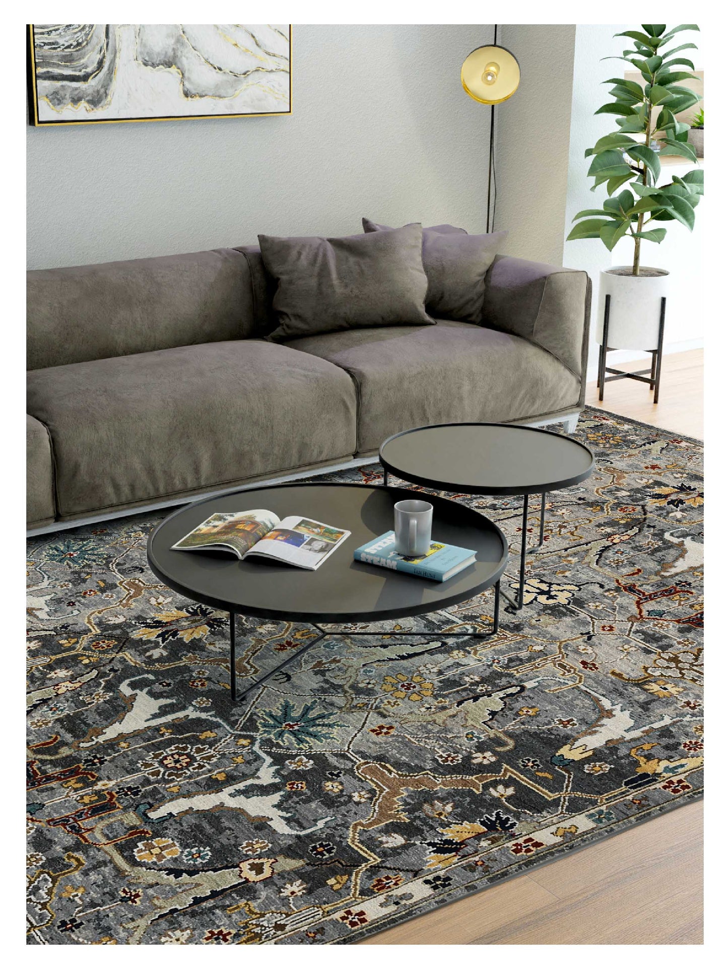 Limited Bailee BNS - 430 DEEP SILVER Traditional Knotted Rug - Rugs - Limited - Atlanta Designer Rugs