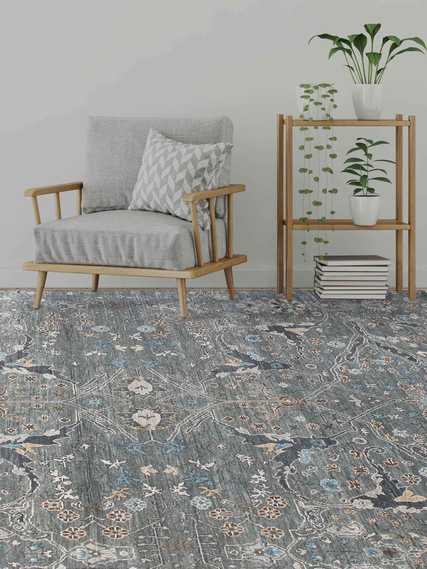 Limited Bailee BNS-500 SANTAS GRAY Traditional Knotted Rugs