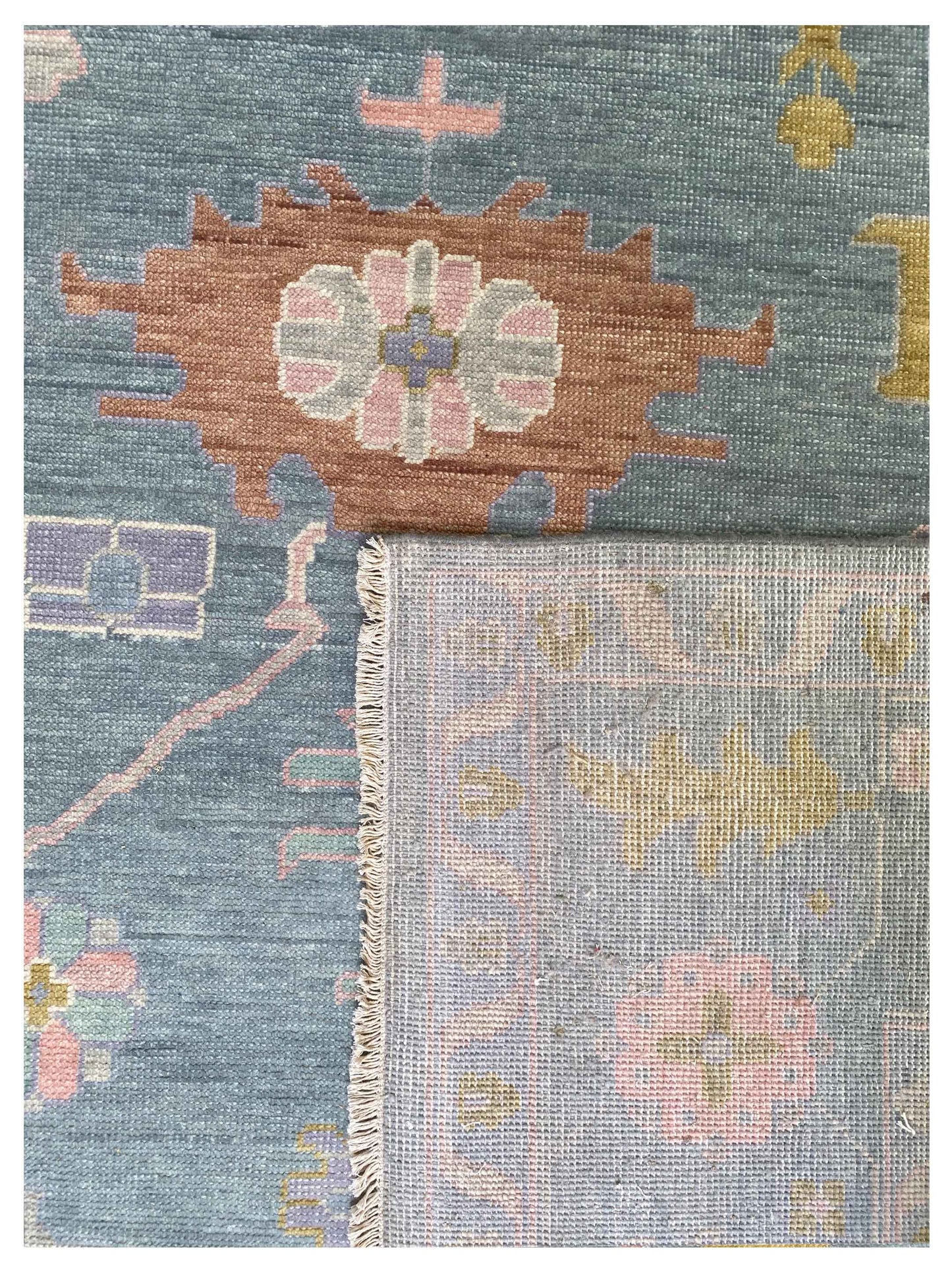 Artisan Blossom Blue Traditional Knotted Rug