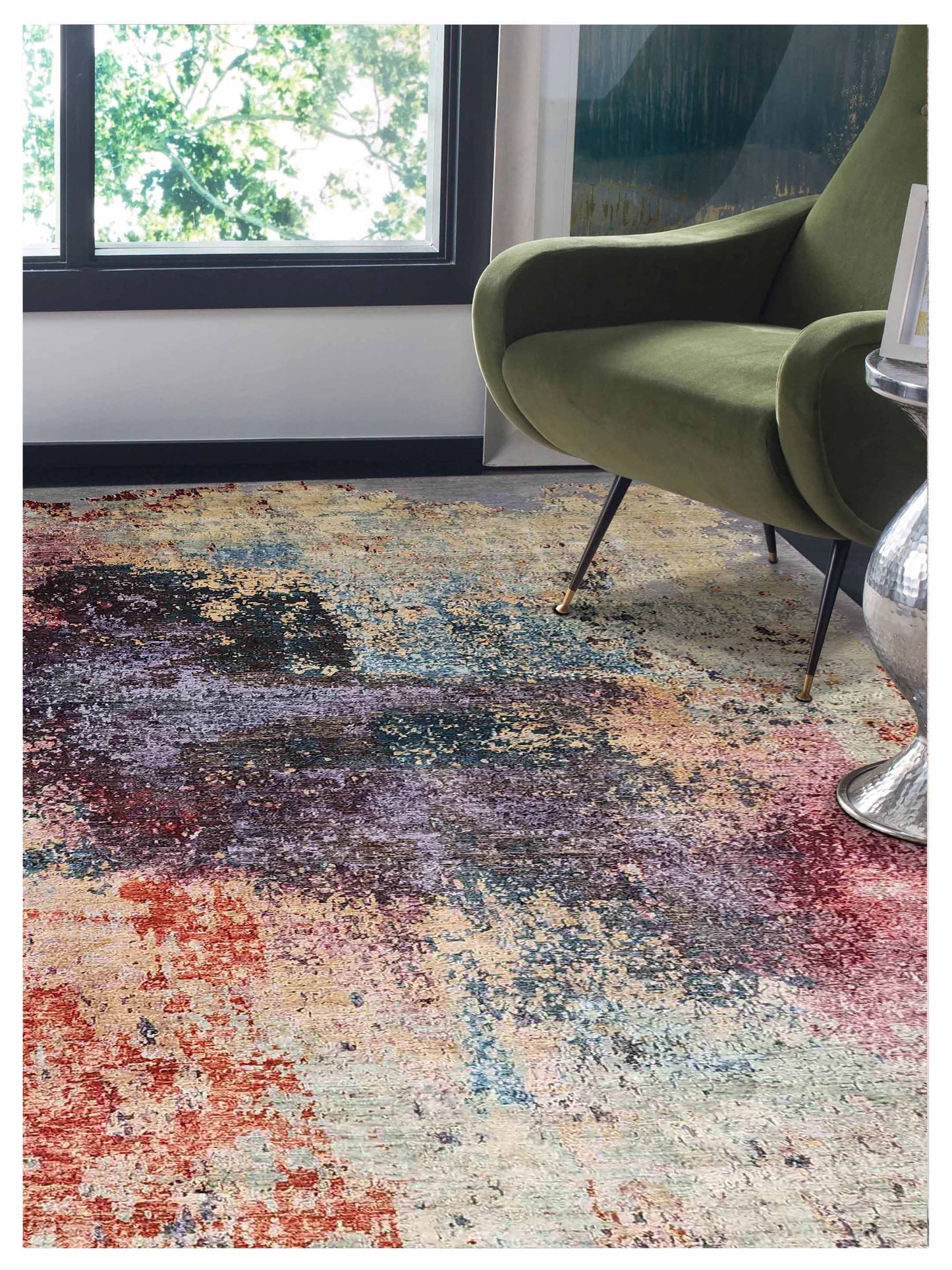 Artisan Dakota Grey Multi Transitional Knotted Rug