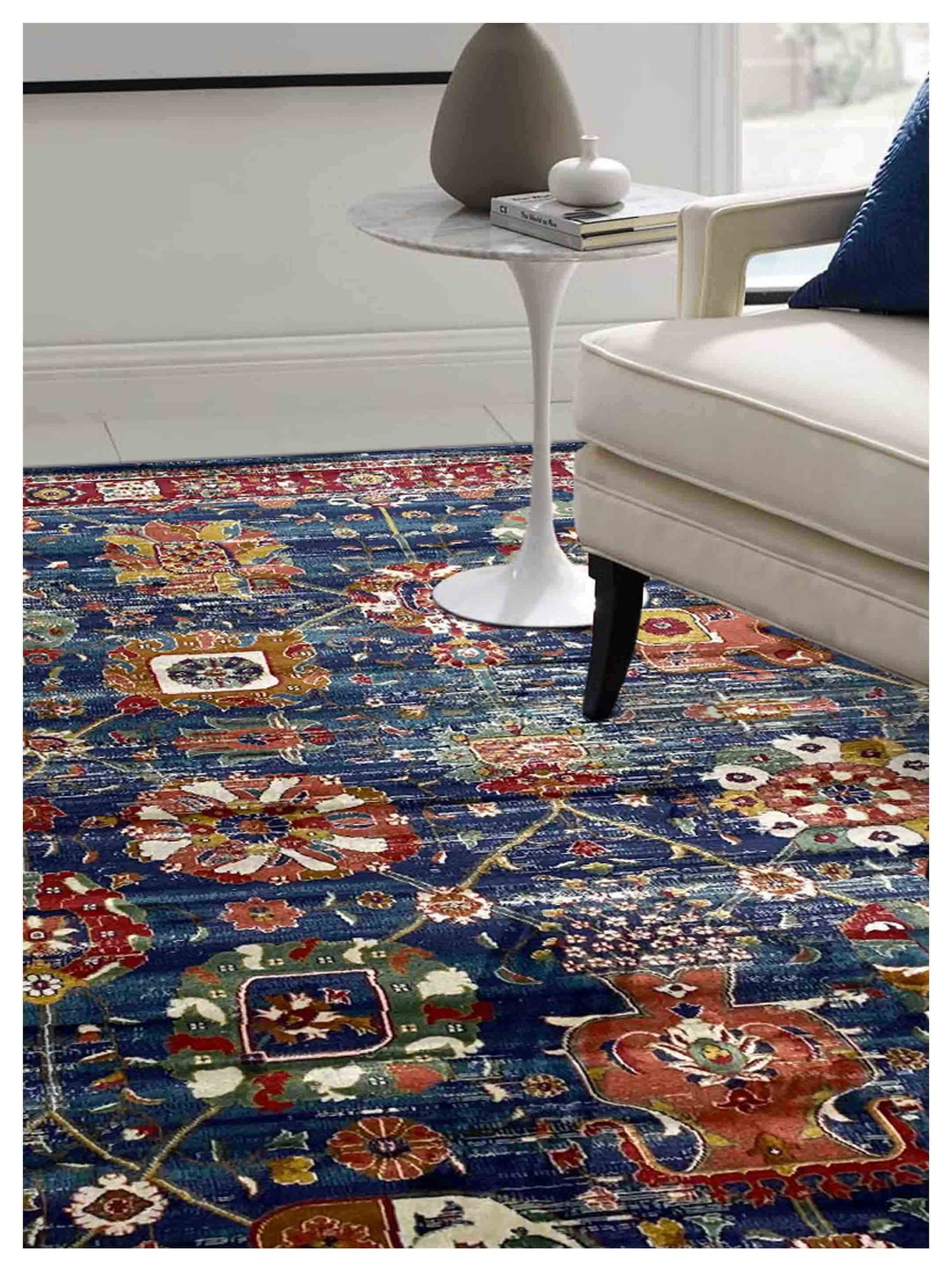 Artisan Laila Dk.Blue Dk.Rose Traditional Machinemade Rug - Rugs - Artisan - Atlanta Designer Rugs