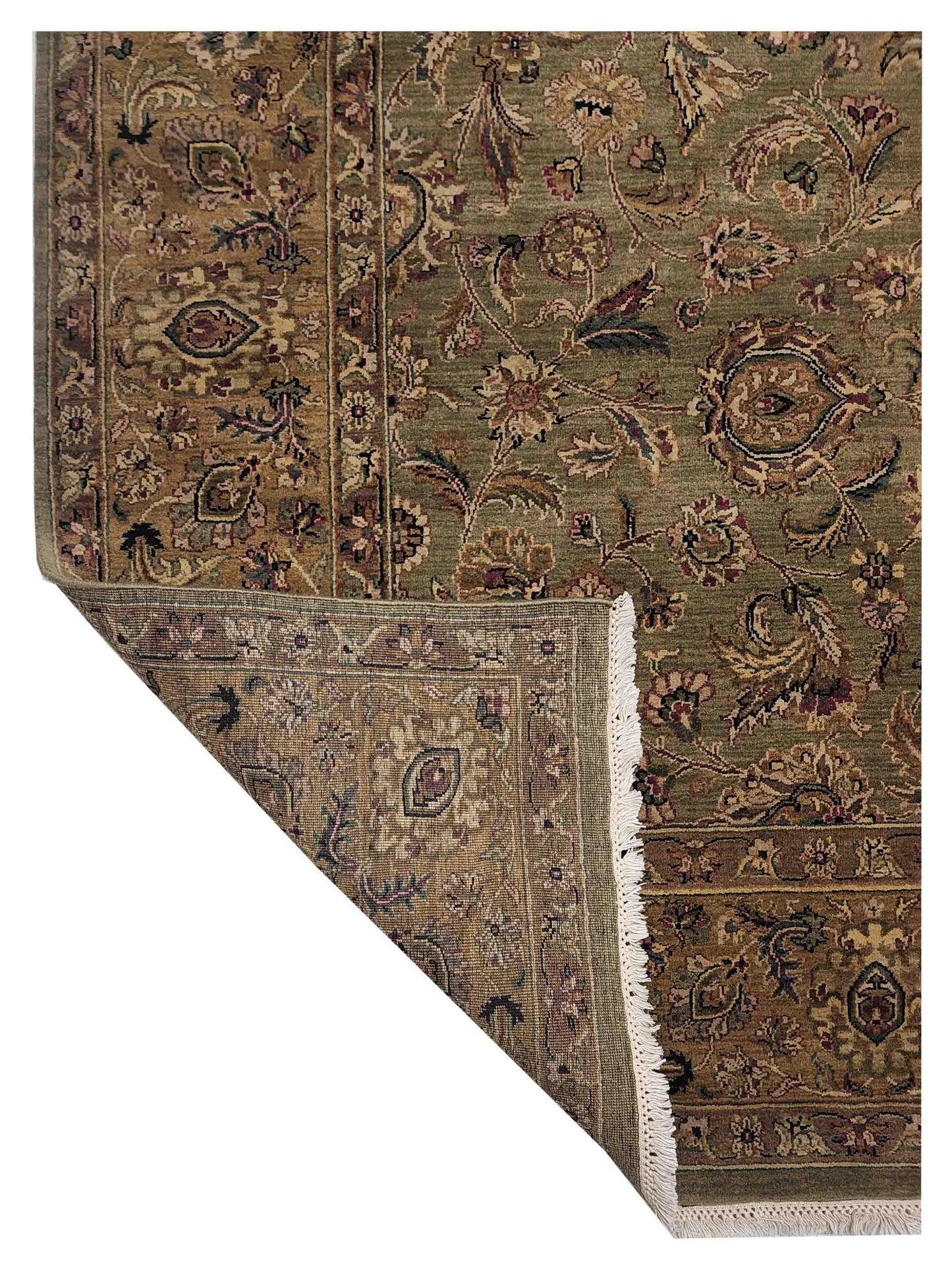 Artisan Serene Green Green Transitional Knotted Rug