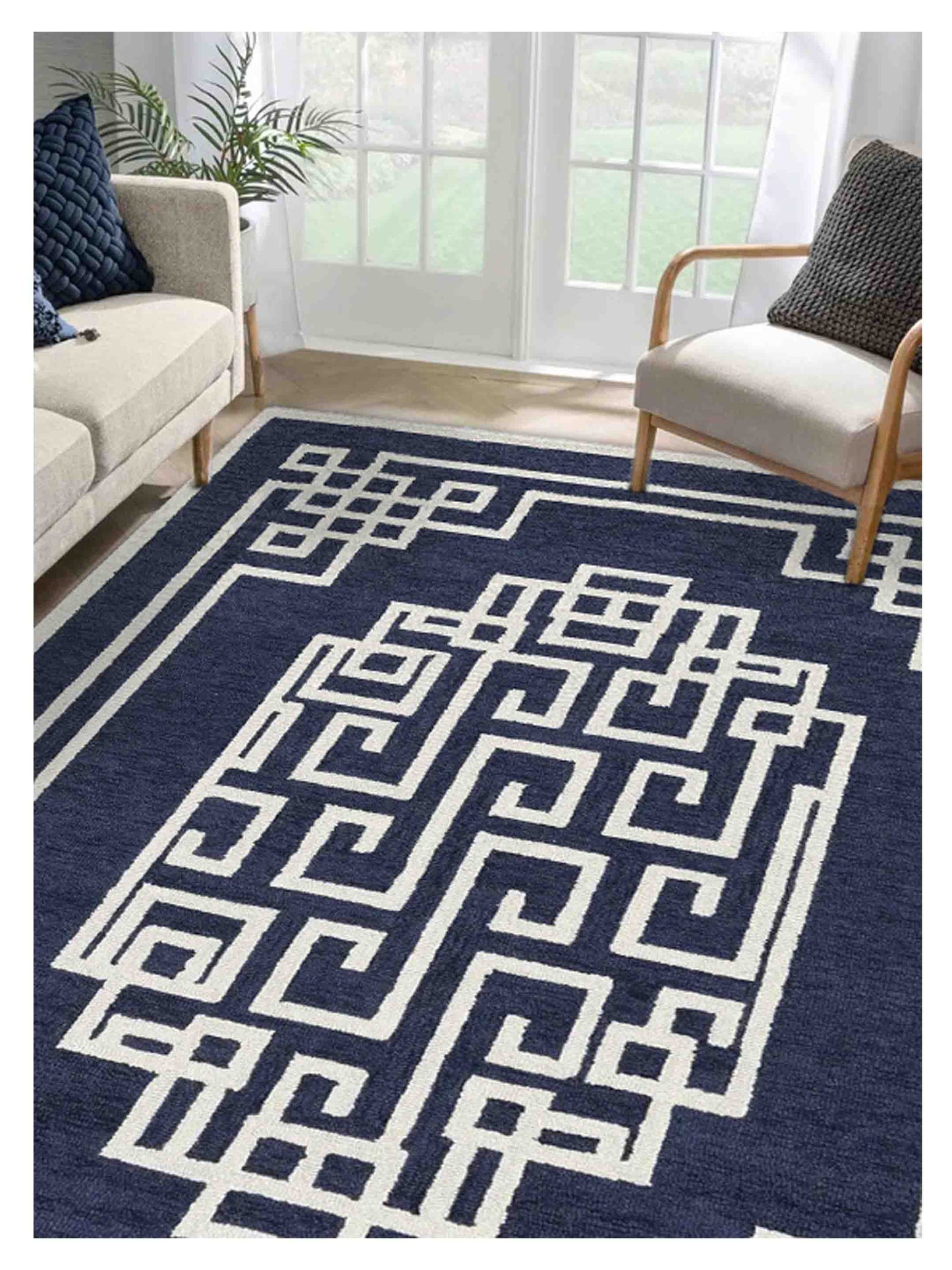 KAS Gramercy 1613 Navy Ivory Transitional Tufted Rug - Rugs - KAS - Atlanta Designer Rugs