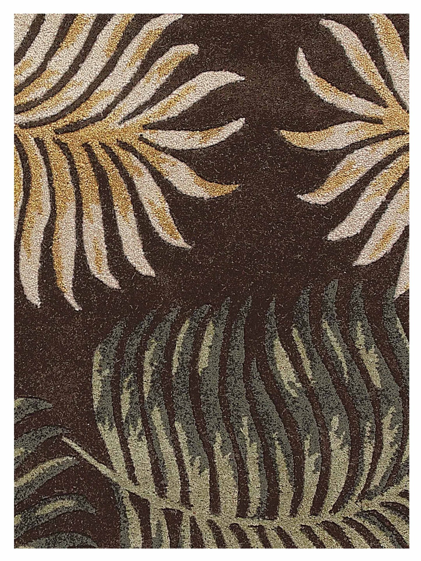 Kas Havana 2617 Espresso Florals & Tropicals Tufted Rug