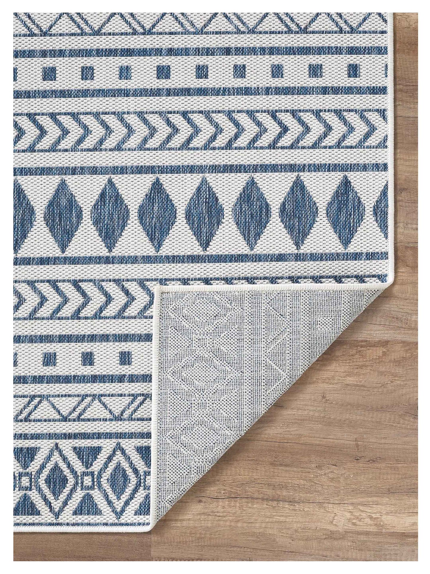 KAS Provo 5776 Ivory Blue Indoor/Outdoor Machinemade Rug - Rugs - KAS - Atlanta Designer Rugs