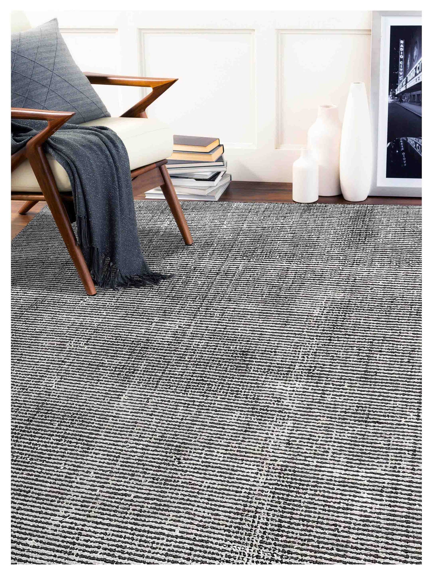 Artisan Tessa Ivory Black Transitional Loom Rug