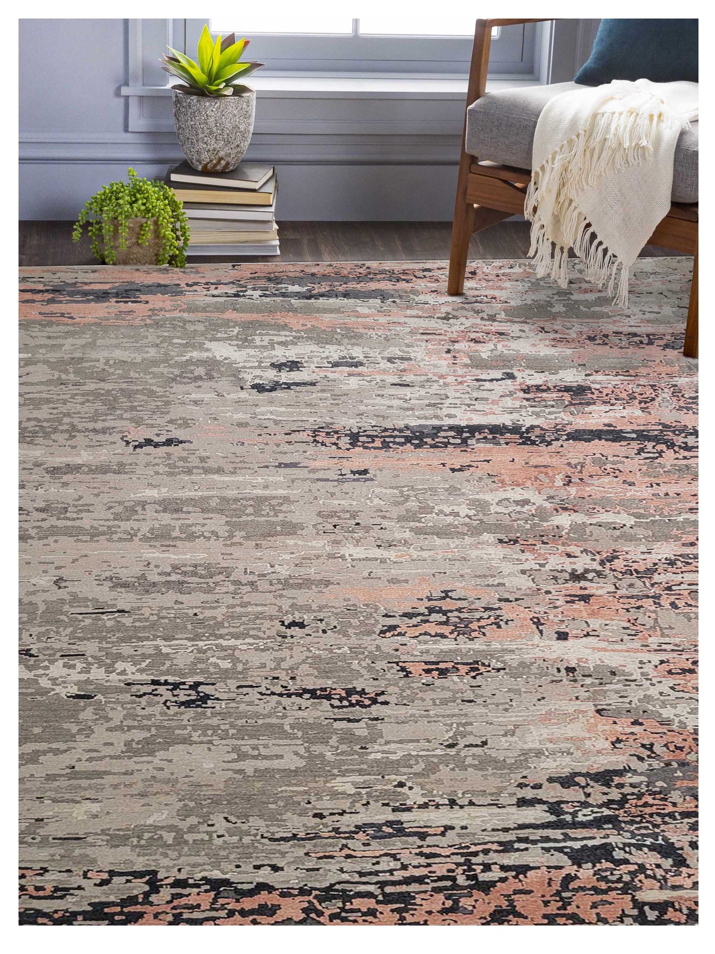 Artisan Mary Beige Pink Contemporary Knotted Rug