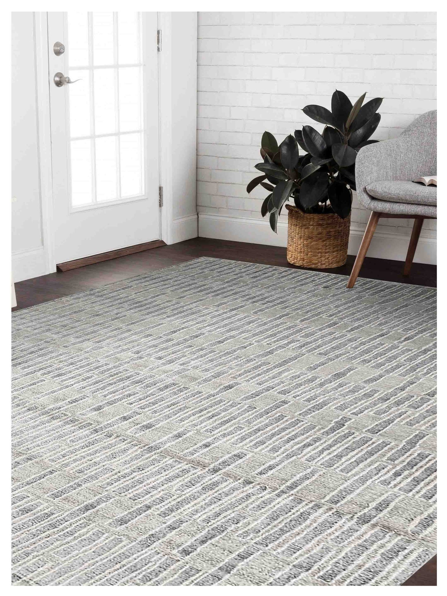 Artisan Mary Sea Green Contemporary Knotted Rug
