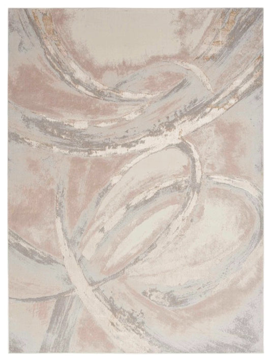 Inspire Me! Home Décor Brushstrokes BSK01 Beige Grey Contemporary Machinemade Rug