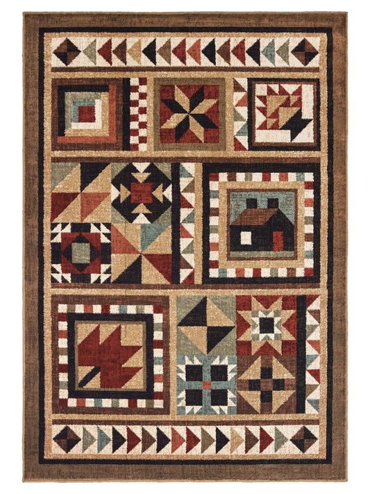 Oriental Weavers WOODLANDS 9596A Brown Casual Machinemade Rug