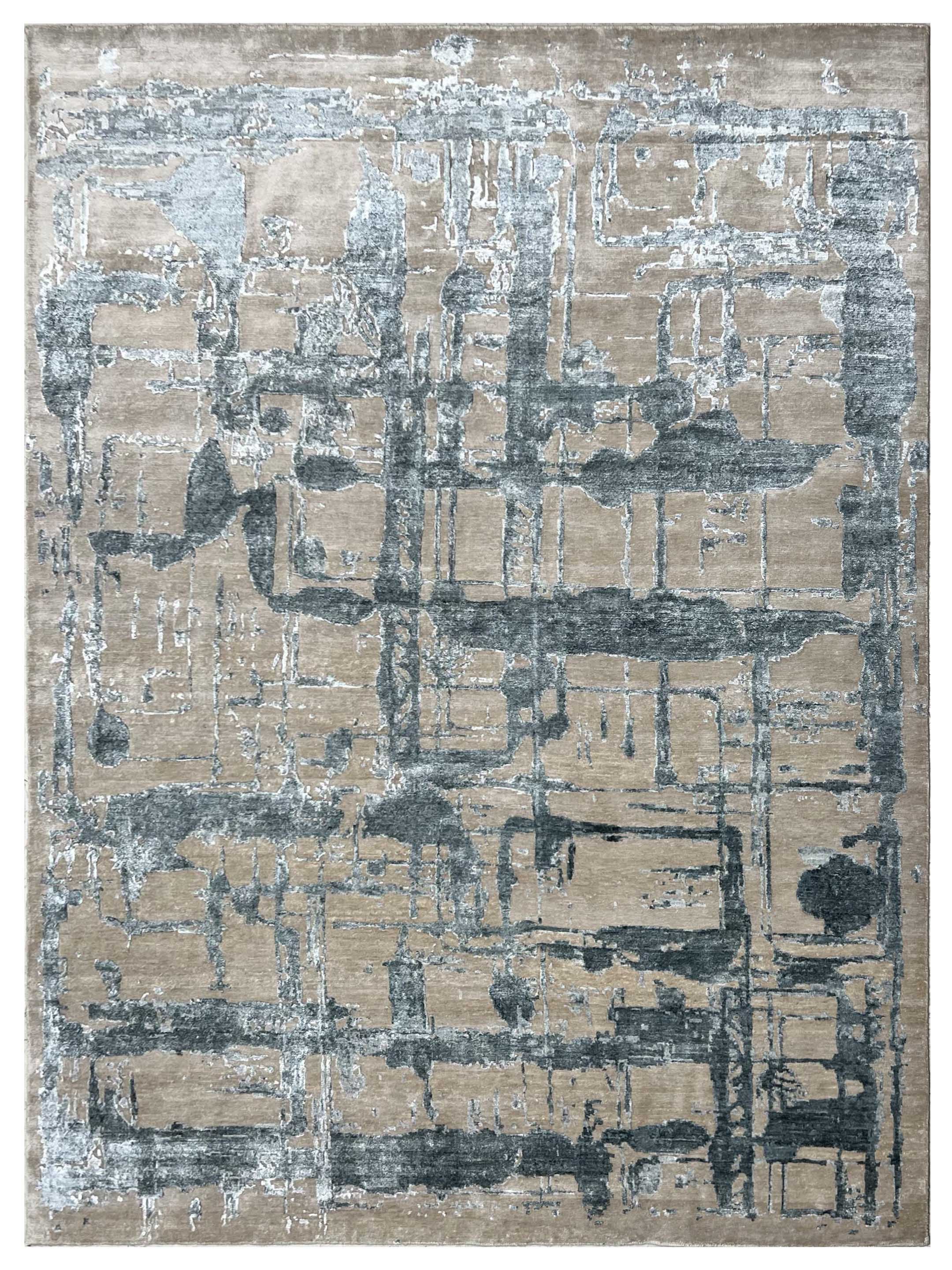 Artisan Mary Grey Contemporary Knotted Rug Atlanta Designer Rugs