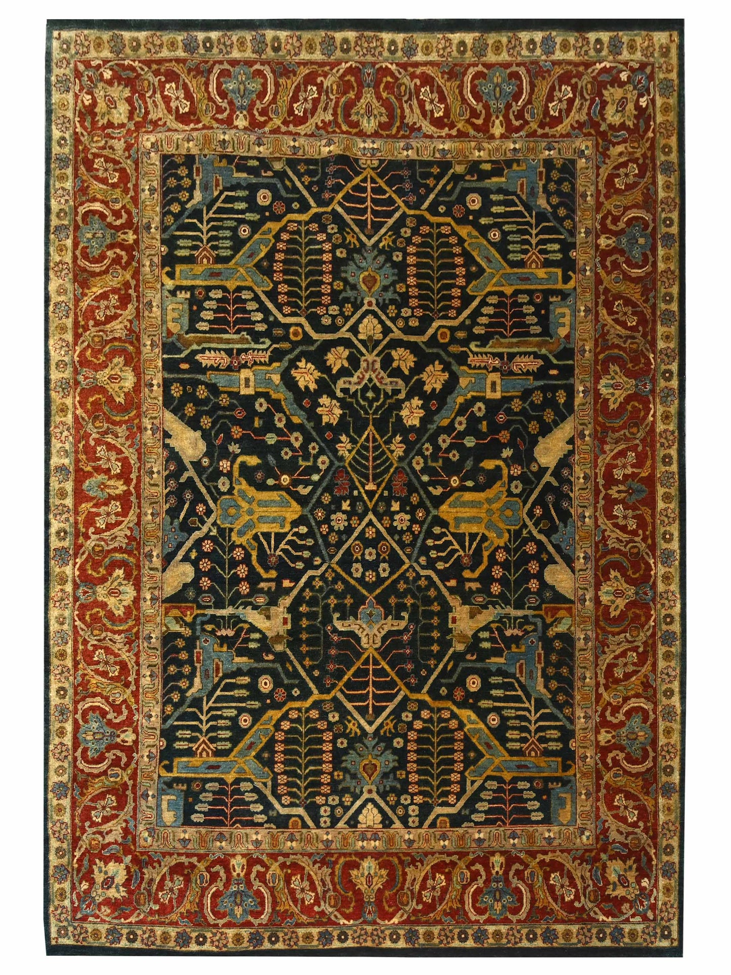 Super Gwyneth FS-580 Blue Traditional Knotted Rug