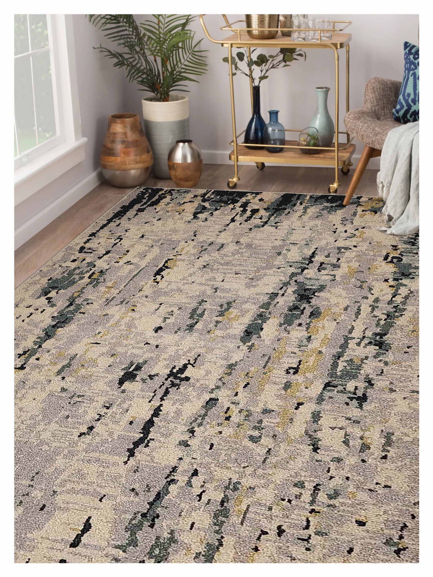 Artisan Sandra Beige Green Traditional Knotted Rug - Rugs - Artisan - Atlanta Designer Rugs