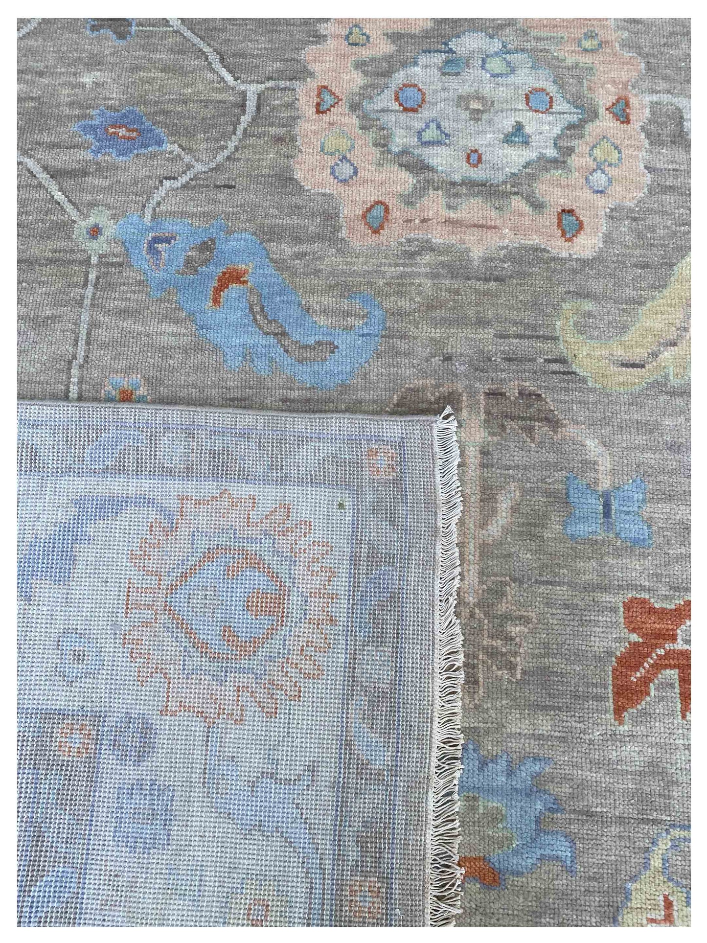 Artisan Blossom - 2 Lt.Brown Ivory Traditional Knotted Rug - Rugs - Artisan - Atlanta Designer Rugs