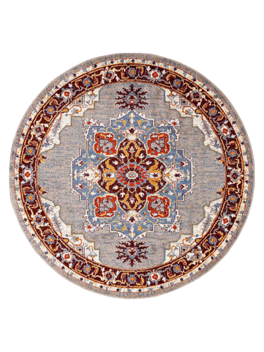 Limited Leighton LO-557 Beige Maroon Traditional Machinemade Rug