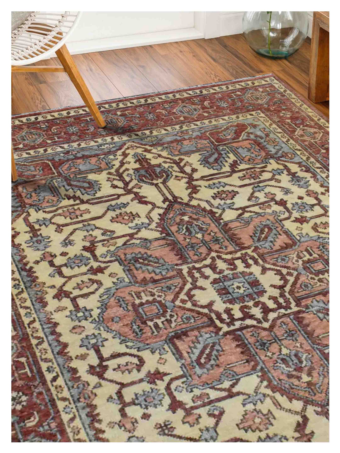 Artisan Aimee Ivory Rust Traditional Knotted Rug