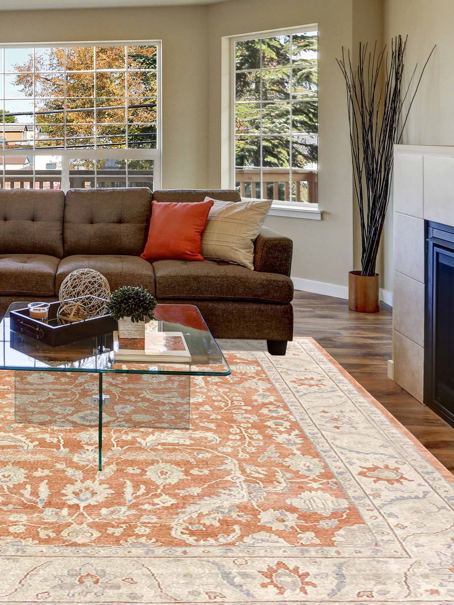 Artisan Julie Coral Beige Traditional Knotted Rug - Rugs - Artisan - Atlanta Designer Rugs