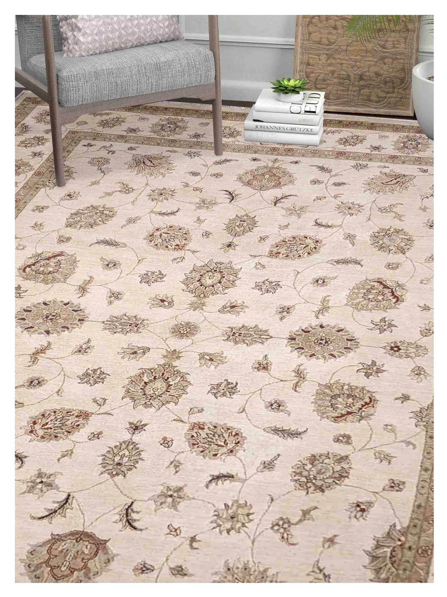 Artisan Zara Beige Beige Traditional Knotted Rug