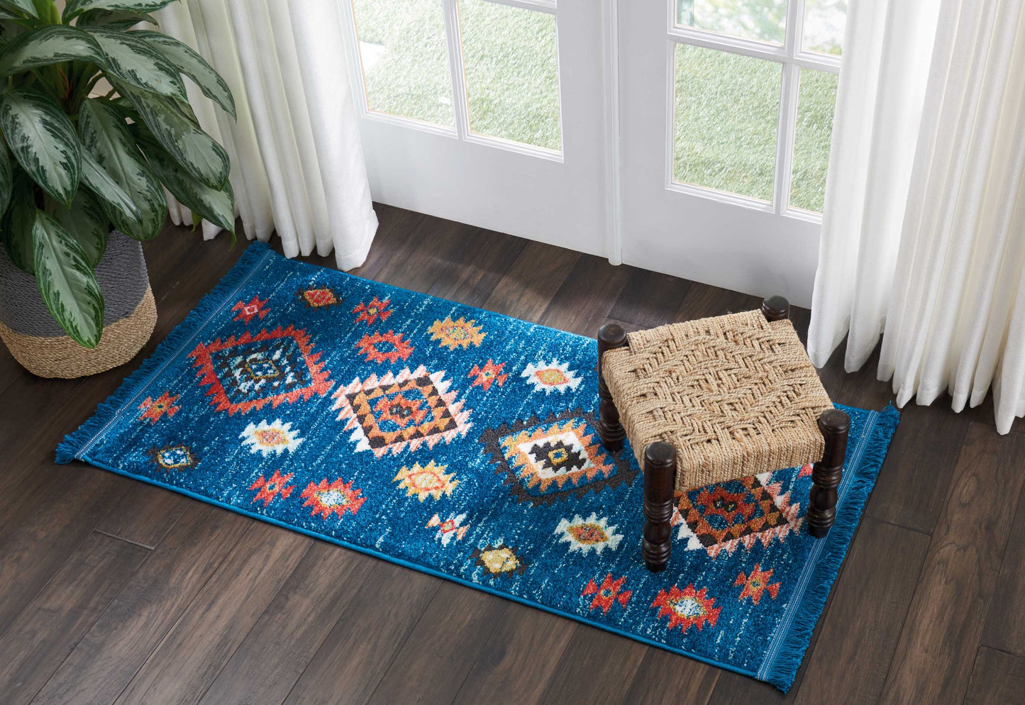 Nourison Home South Western NAV07 Blue  Transitional Machinemade Rug