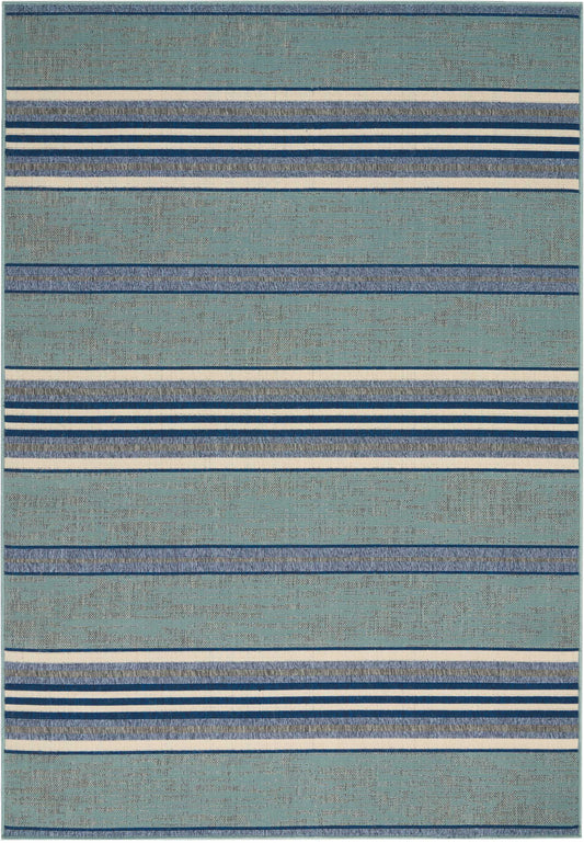Barclay Butera Lido LID02 Aqua Blue Contemporary Flat Weave Rug