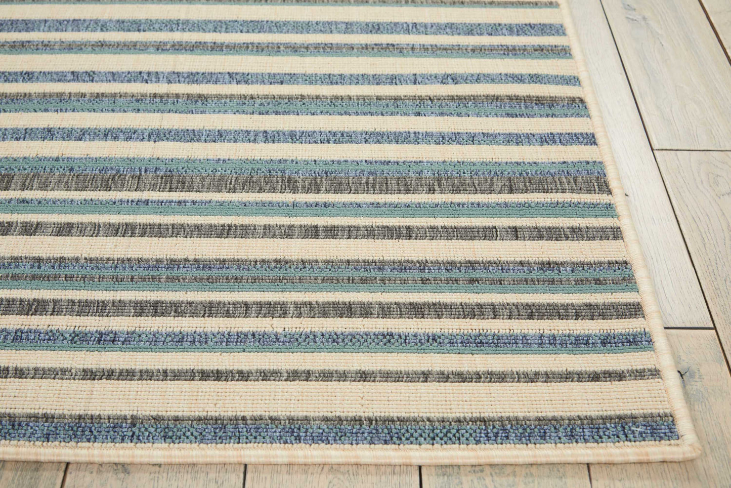 Barclay Butera Lido LID01 Blue Cream Contemporary Flat Weave Rug