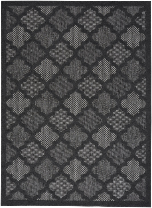 Nourison Home Easy Care NES01 Charcoal Black  Contemporary Flat Weave Rug