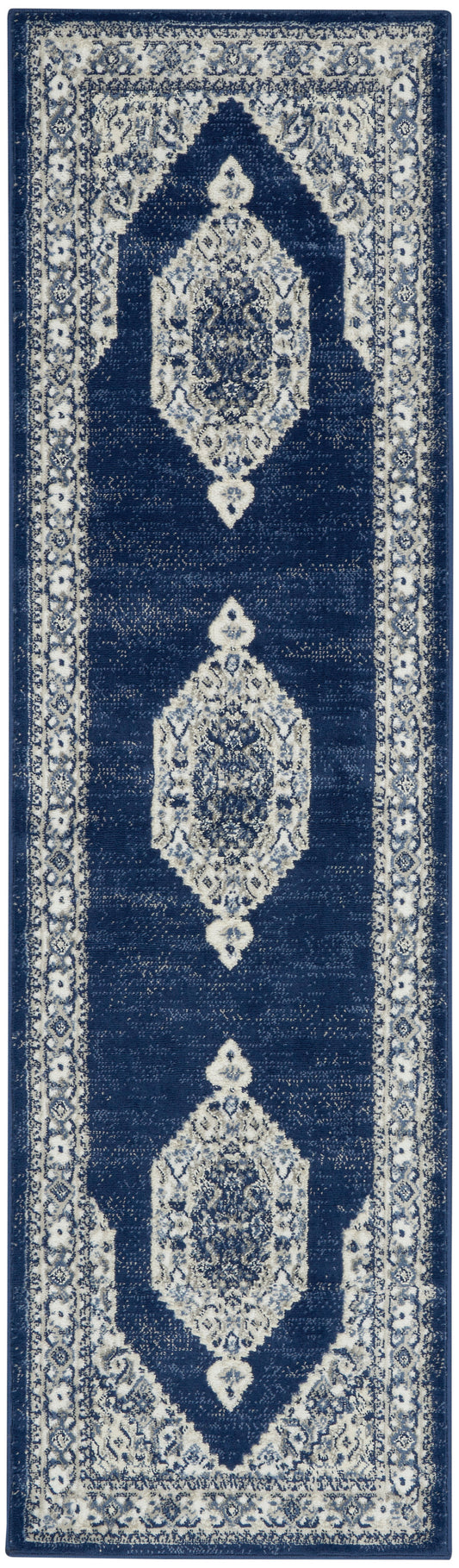 Nourison Home Cyrus CYR01 Ivory Navy Traditional Machinemade Rug