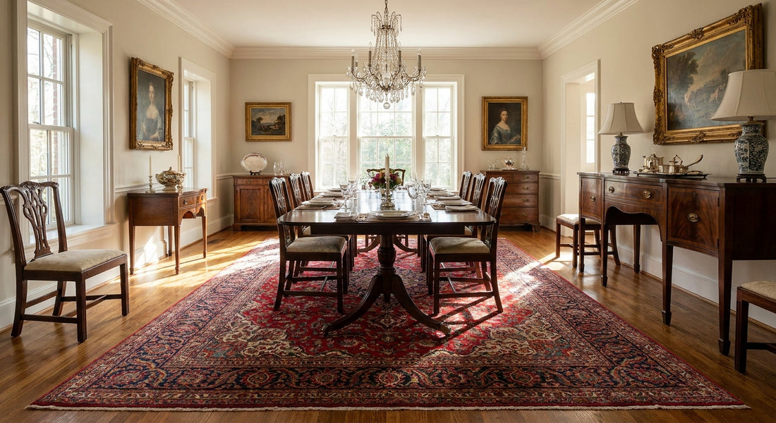 Best red rugs for a traditional dining room