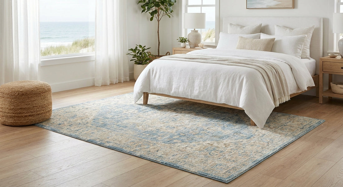Surya rugs for a coastal bedroom retreat