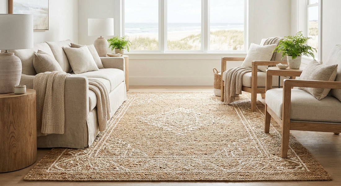 Best rugs for a coastal grandmother style living room