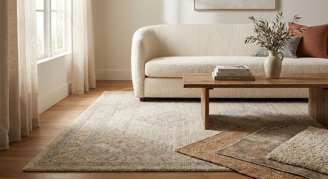 How to pick a rug for a cream sofa