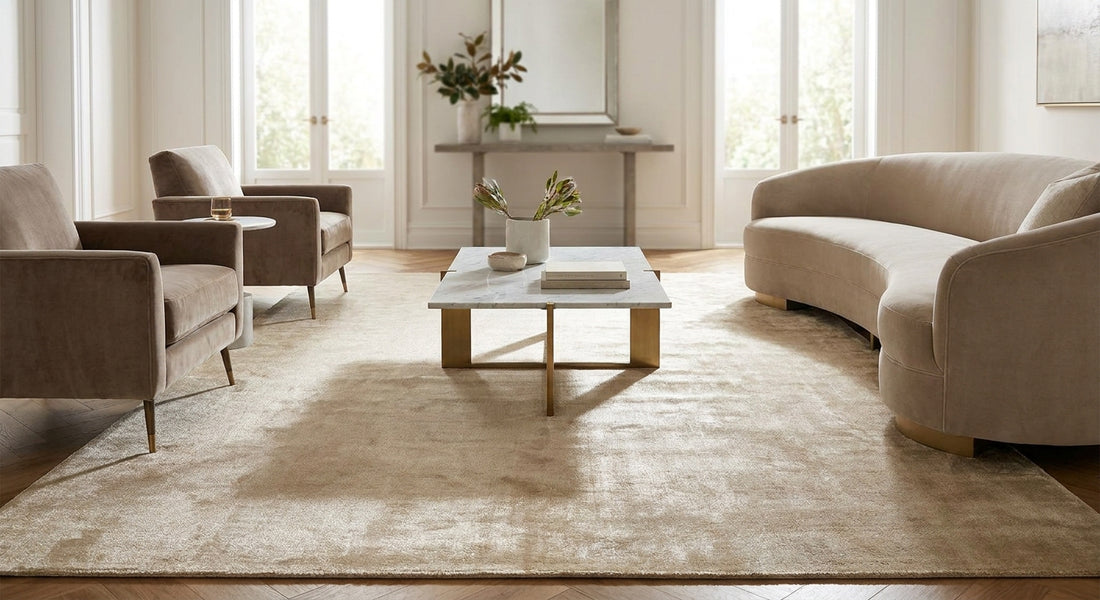 Viscose rugs for a glam living room