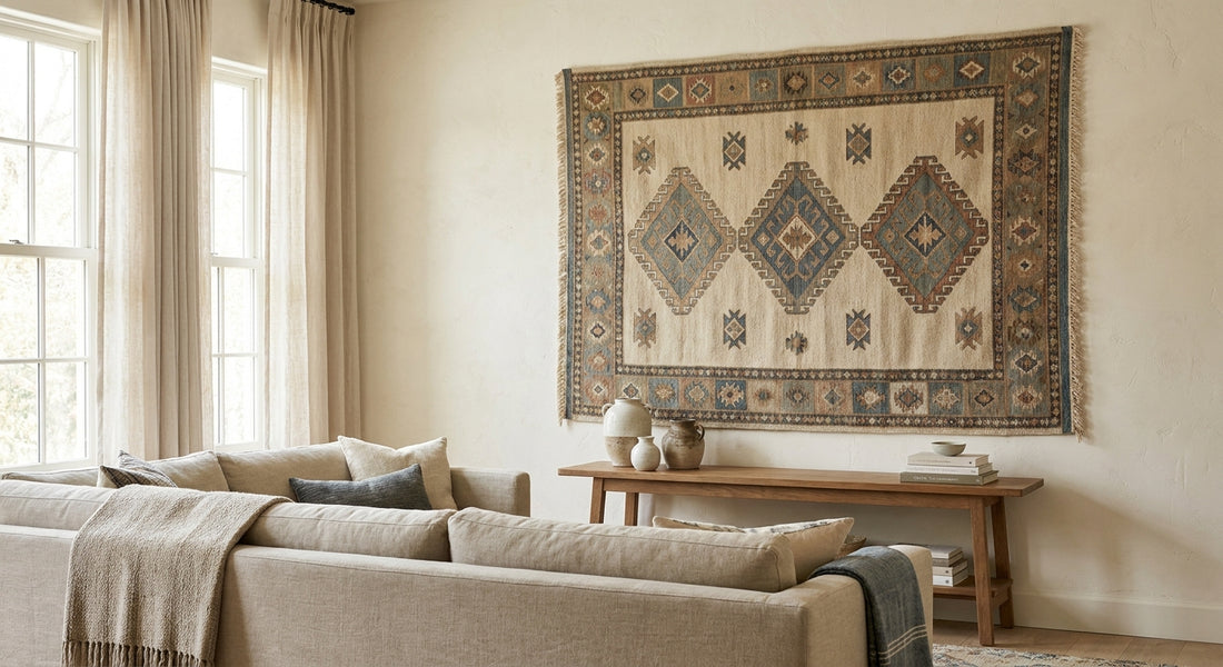 Rugs for wall art and tapestry display