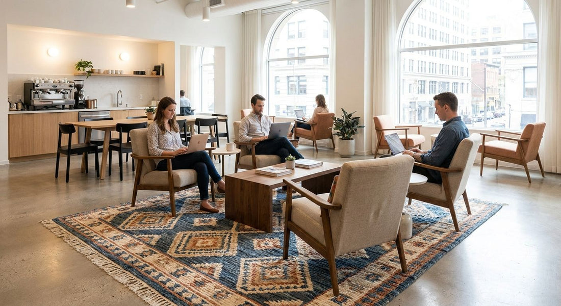 Rugs for a co-working office lounge