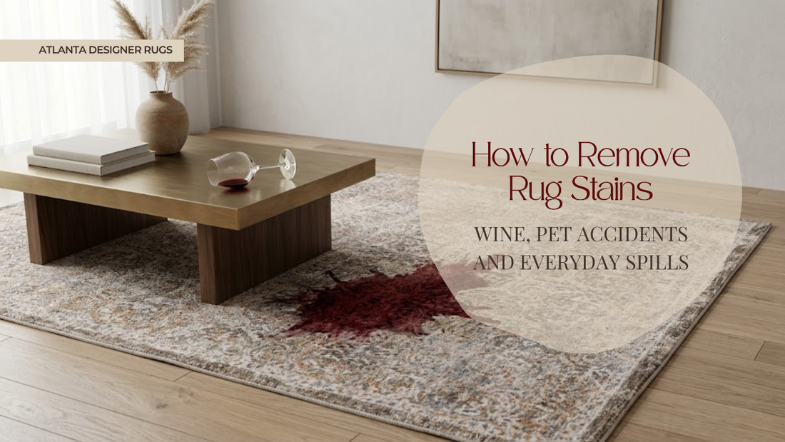 remove rug stains red wine spill on area rug near coffee table showing cleaning scenario at home