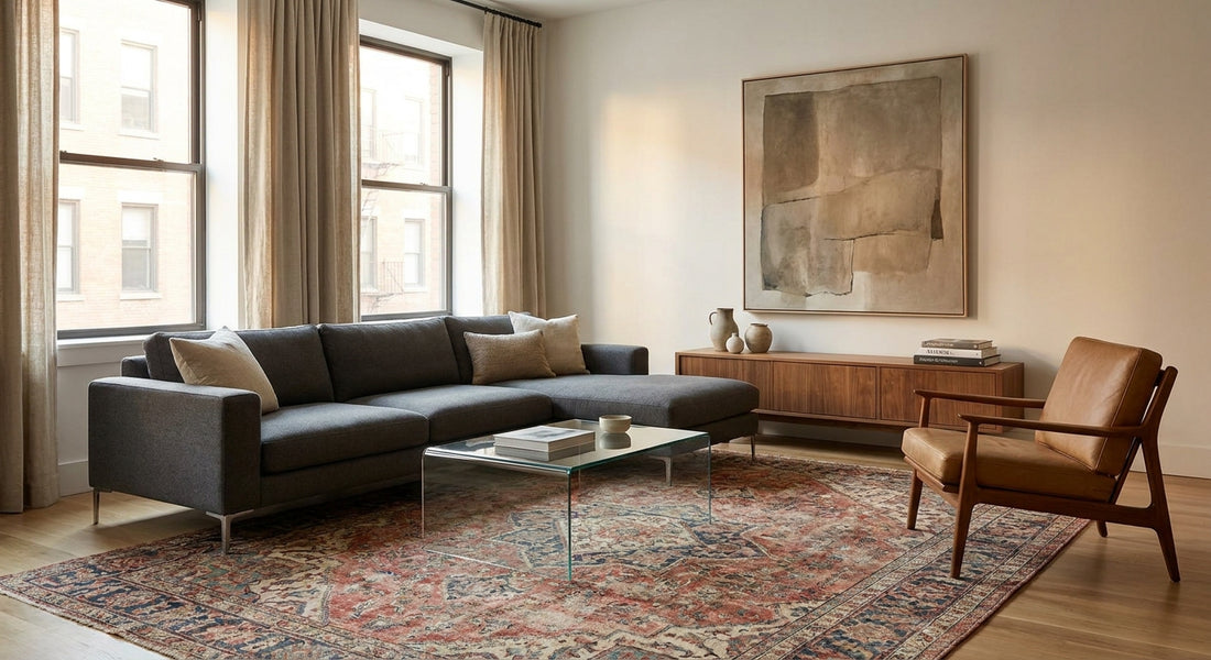 How to style a vintage rug in a modern room