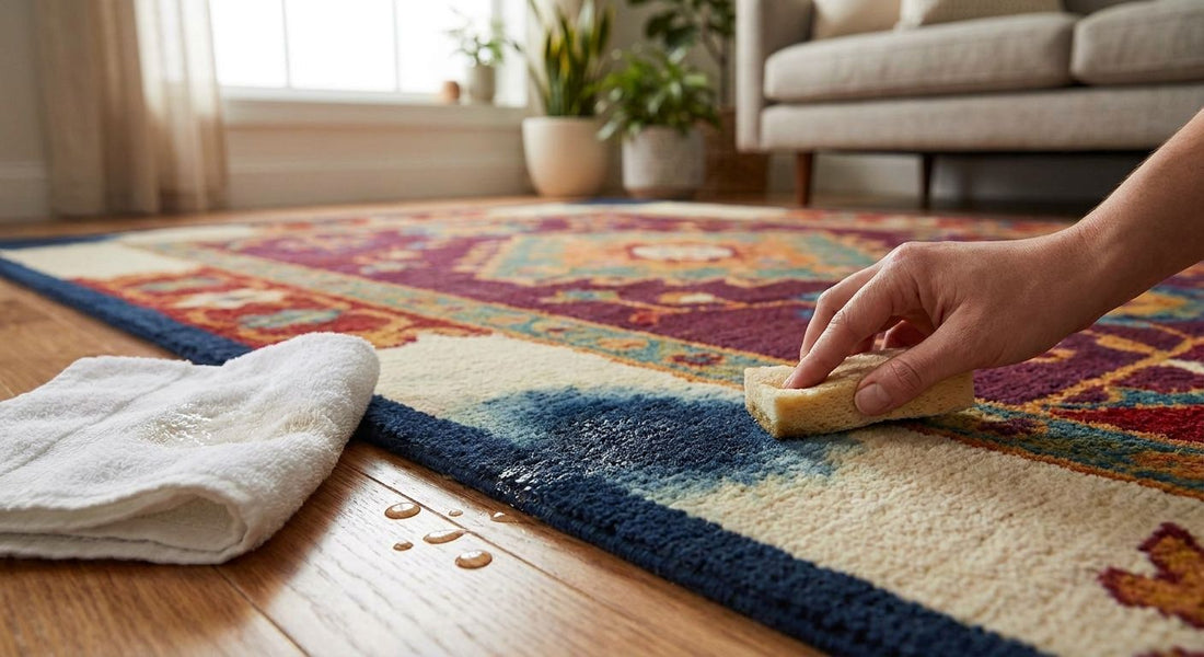 How to prevent a wool rug from bleeding color when wet
