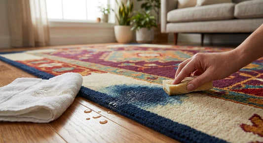 How to prevent a wool rug from bleeding color when wet