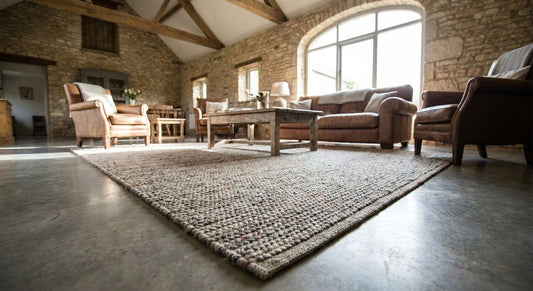 Rugs for a converted barn living space