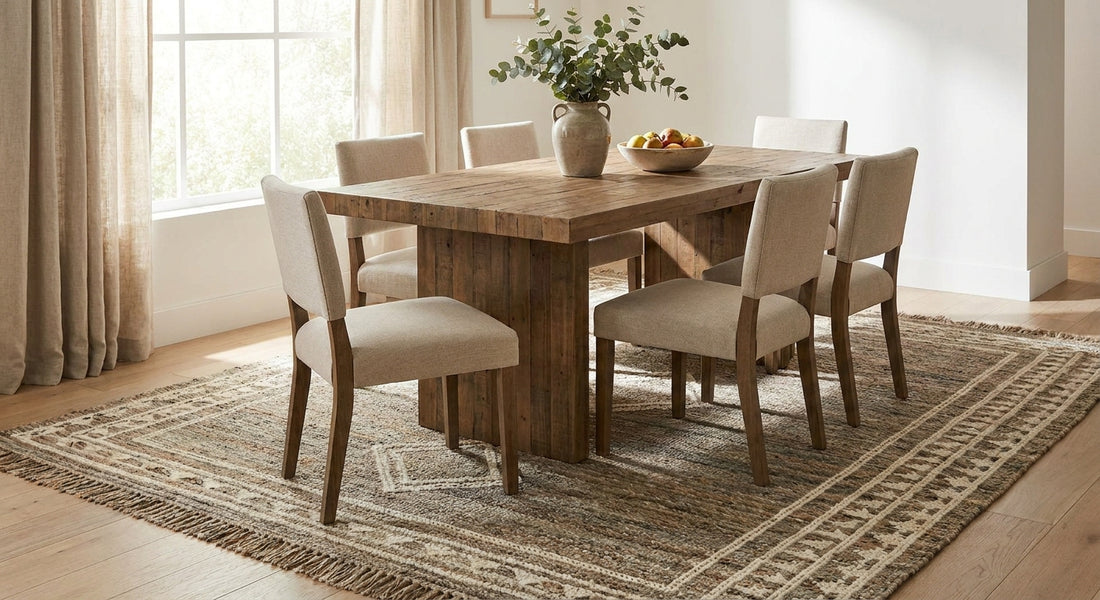 How to choose a rug size for a dining table
