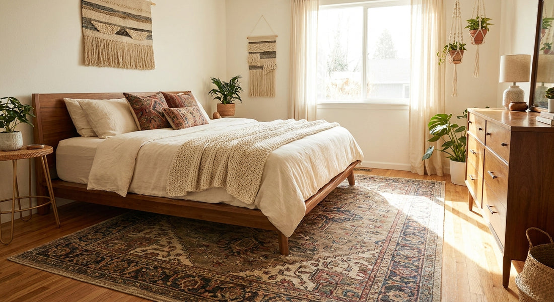 Momeni rugs for a boho-inspired bedroom
