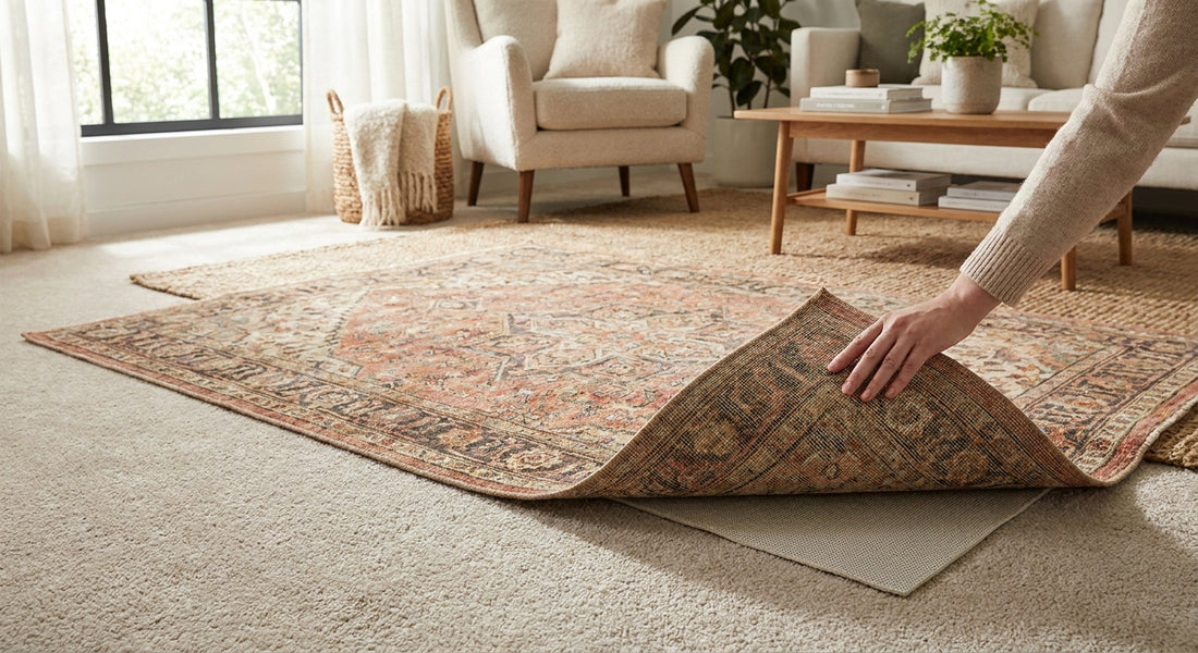 How to layer a rug over wall-to-wall carpet