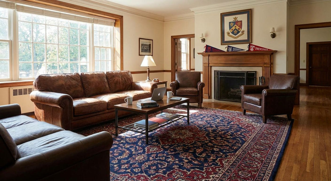 Rugs for a fraternity or sorority house common room