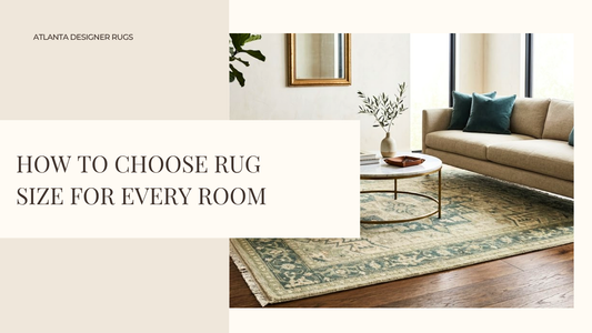 How to choose rug size for a high traffic living room with a low pile area rug placed under sofa and coffee table