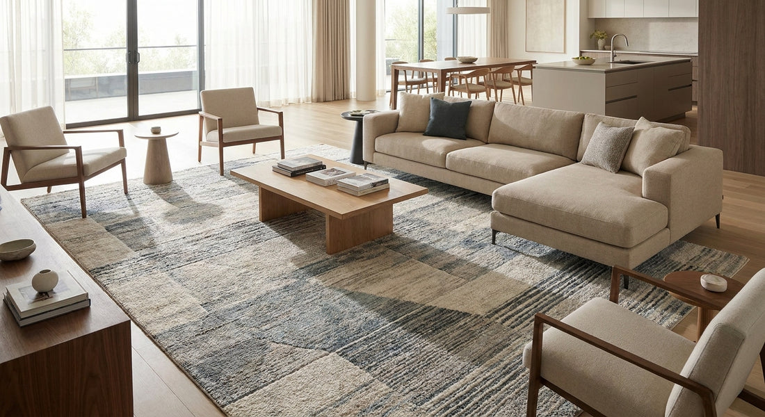 Contemporary rugs for open concept living